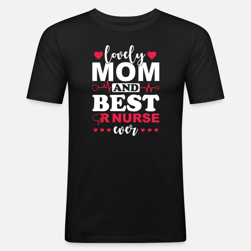 OP Krankenschwester Mutter - Männer Slim Fit T-Shirt - Schwarz
