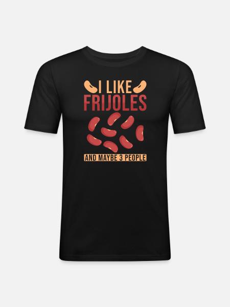 Frijoles - Männer Slim Fit T-Shirt - Schwarz