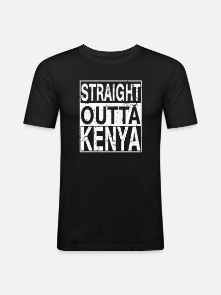 Kenya Straight outta Kenya - Men's Slim Fit T-Shirt - black