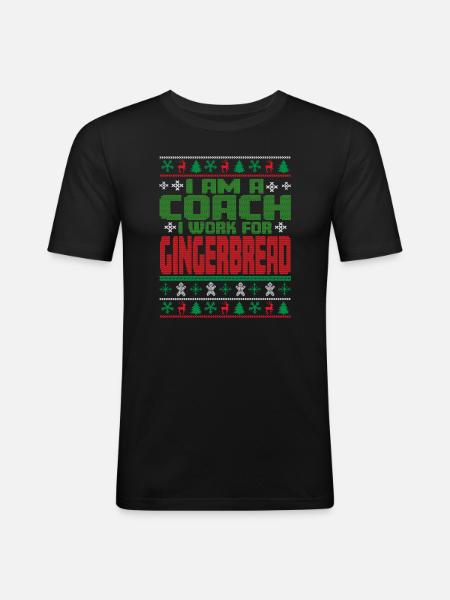 Coach Christmas Quote - Men's Slim Fit T-Shirt - black