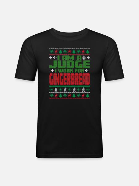 Richter Weihnachten Spruch - Männer Slim Fit T-Shirt - Schwarz