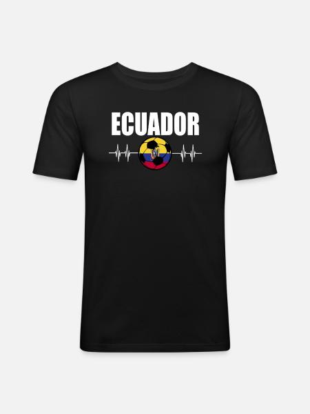 Ecuador Fußball - Männer Slim Fit T-Shirt - Schwarz