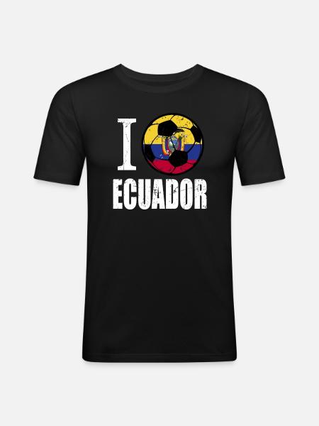 Ecuador Fußball - Männer Slim Fit T-Shirt - Schwarz
