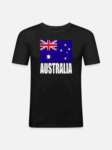 Australia Flag - Men's Slim Fit T-Shirt - black