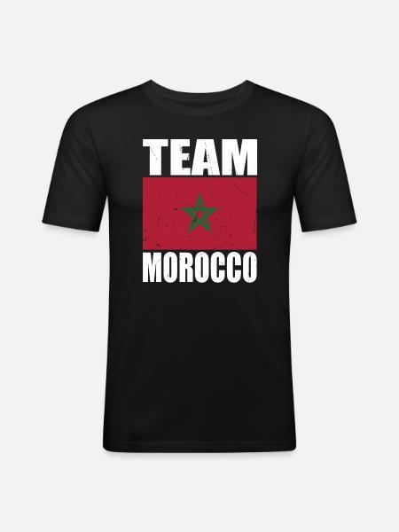 Team Morocco Football - Men's Slim Fit T-Shirt - black