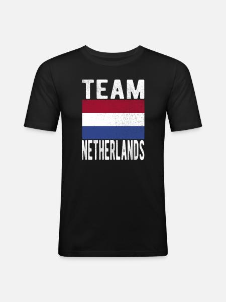 Netherlands flag - Men's Slim Fit T-Shirt - black