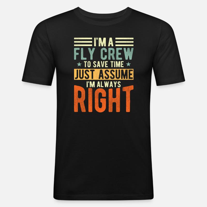 Fly Crew - Männer Slim Fit T-Shirt - Schwarz