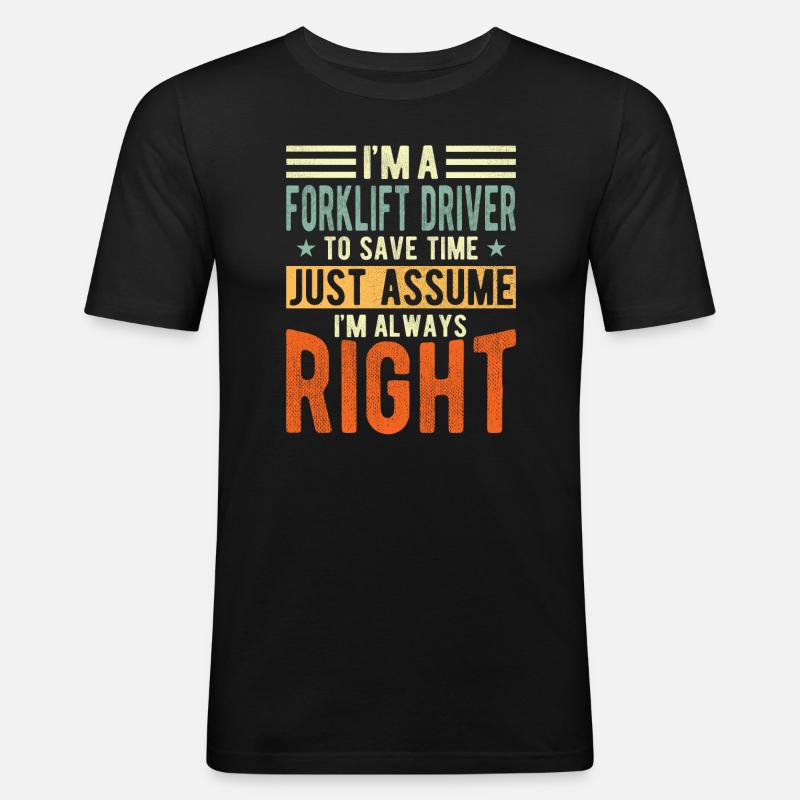 Gabelstaplerfahrer - Männer Slim Fit T-Shirt - Schwarz