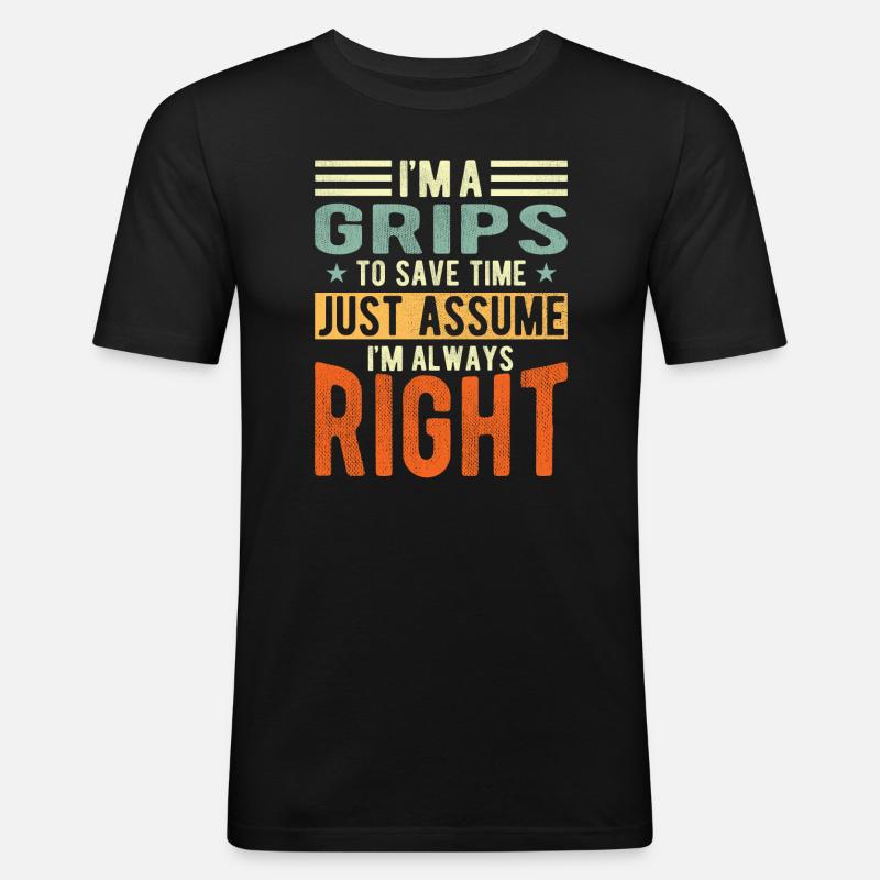 Griffe - Männer Slim Fit T-Shirt - Schwarz
