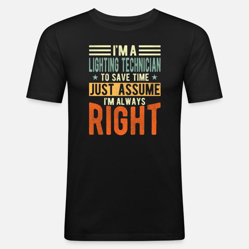 Beleuchtungstechniker - Männer Slim Fit T-Shirt - Schwarz