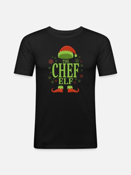 Chef Christmas Elf - Men's Slim Fit T-Shirt - black