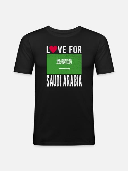 Saudi Arabia flag - Men's Slim Fit T-Shirt - black