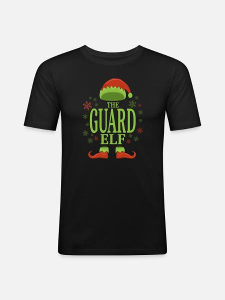 Security guard Christmas elf - Men's Slim Fit T-Shirt - black