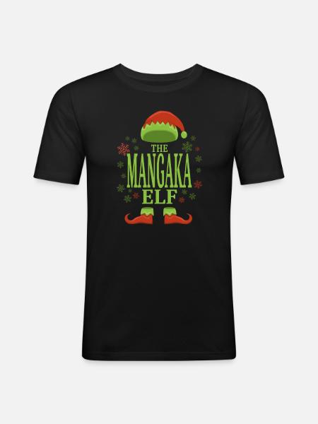 Mangaka Christmas Elf - Men's Slim Fit T-Shirt - black