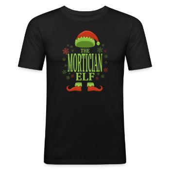 Bestatter Weihnachtself - Männer Slim Fit T-Shirt - Schwarz - Vorne - Nik (191cm)