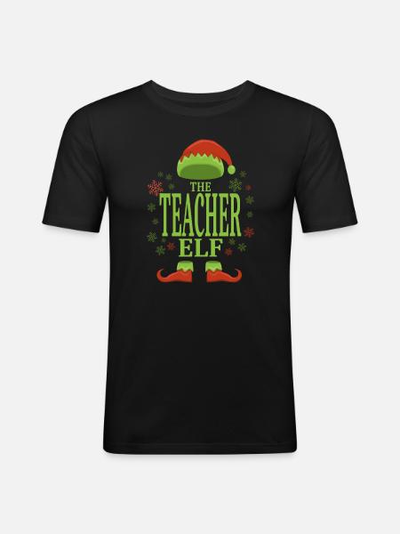 Teacher Christmas Elf - Men's Slim Fit T-Shirt - black
