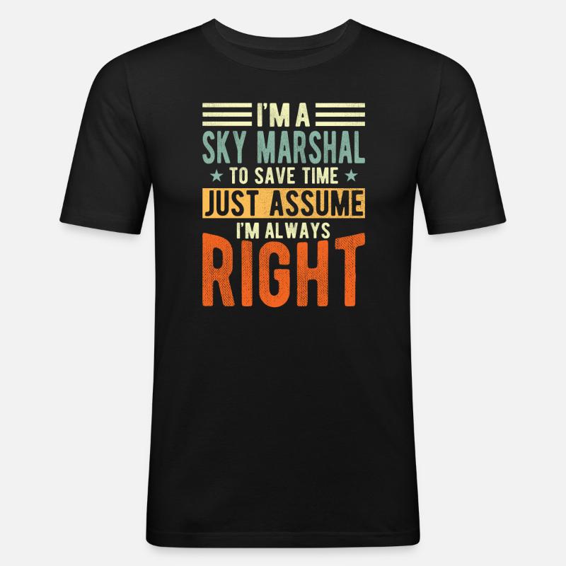 Sky Marschall - Männer Slim Fit T-Shirt - Schwarz