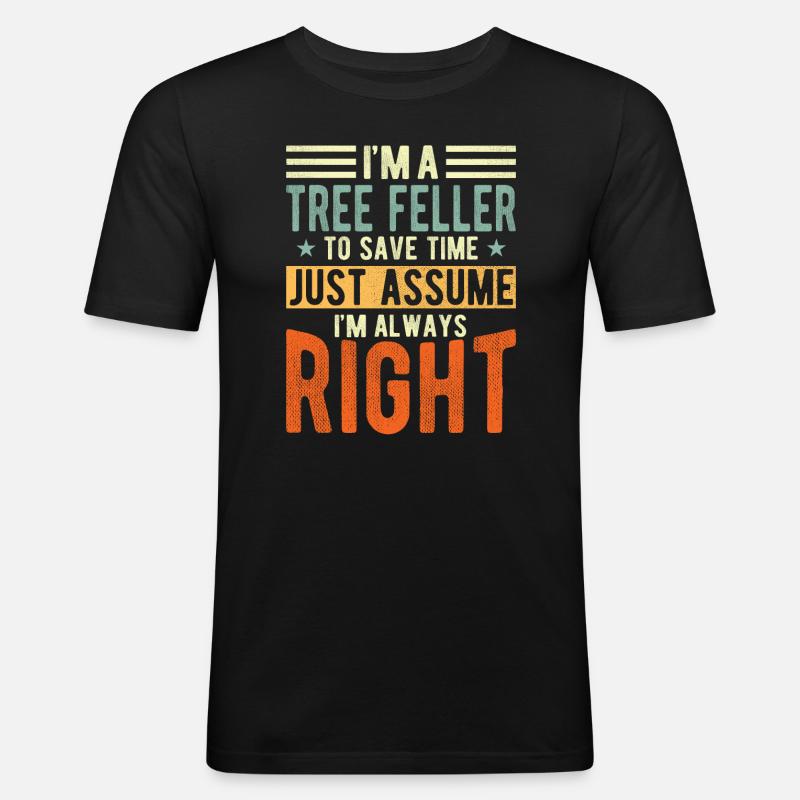 Baum Faller - Männer Slim Fit T-Shirt - Schwarz