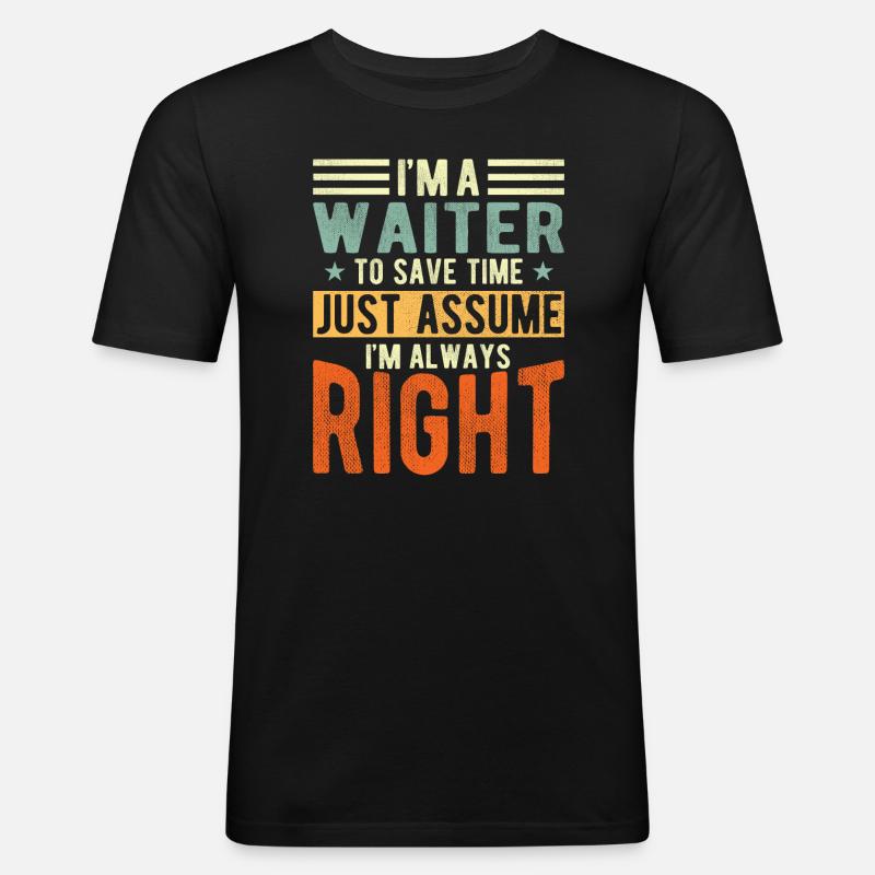 Kellner - Männer Slim Fit T-Shirt - Schwarz
