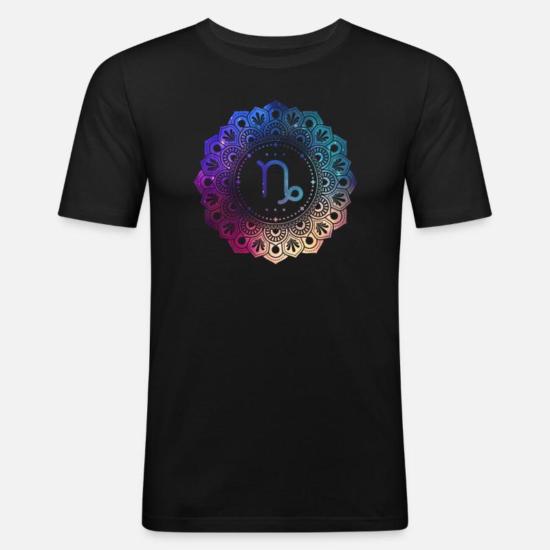 Steinbock Sternzeichen Symbol Mandla - Männer Slim Fit T-Shirt - Schwarz