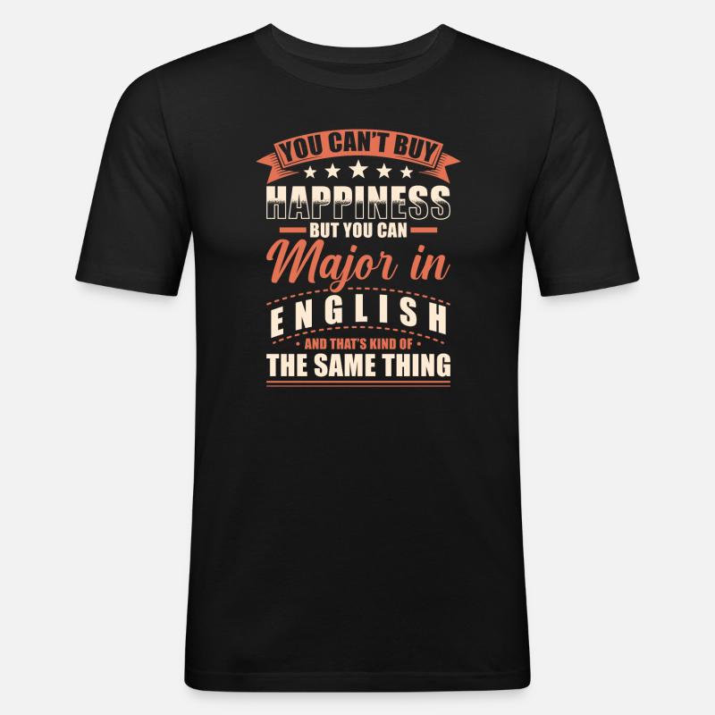 Englisch Abschluss - Männer Slim Fit T-Shirt - Schwarz