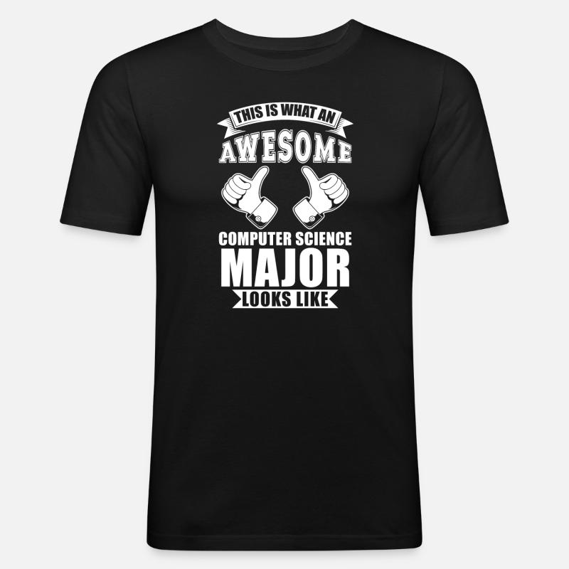Informatik Abschluss - Männer Slim Fit T-Shirt - Schwarz
