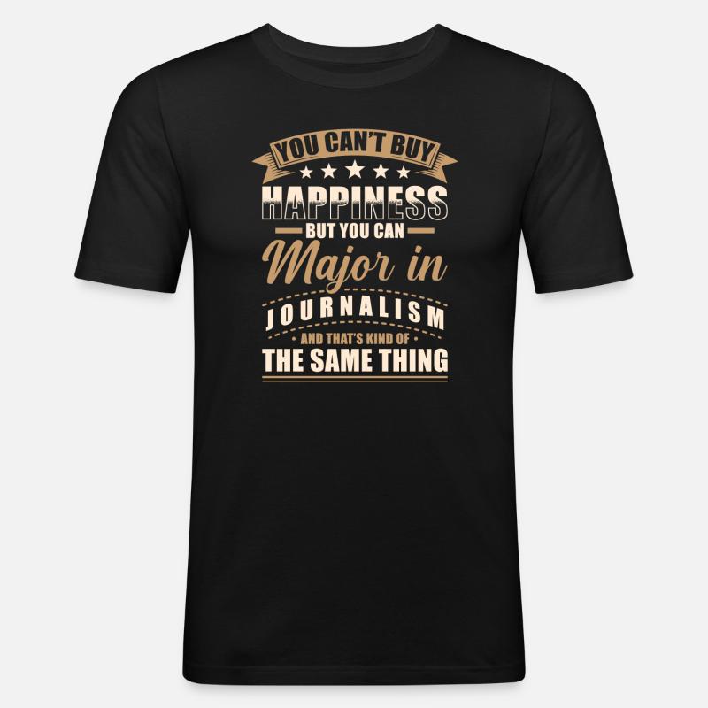 Journalismus Abschluss - Männer Slim Fit T-Shirt - Schwarz
