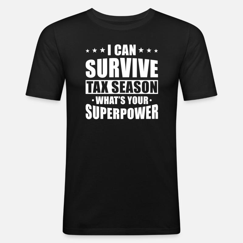 Buchhalter Spruch Steuersaison - Männer Slim Fit T-Shirt - Schwarz