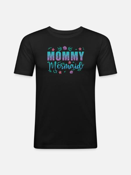Mama Mermaid - Men's Slim Fit T-Shirt - black