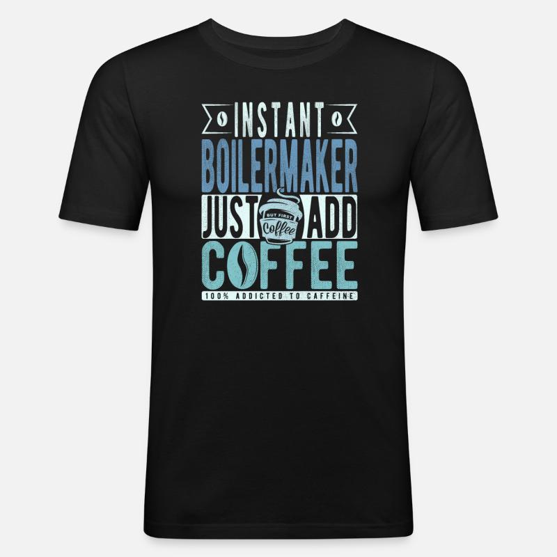 Buchalter Kaffee Spruch - Männer Slim Fit T-Shirt - Schwarz