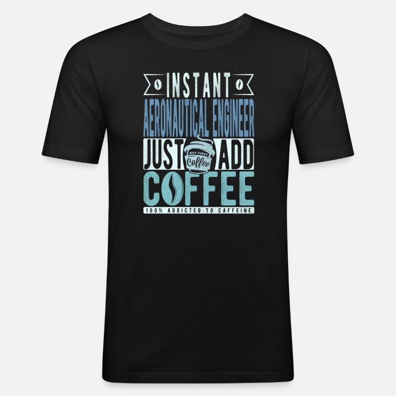 Buchalter Kaffee Spruch - Männer Slim Fit T-Shirt - Schwarz