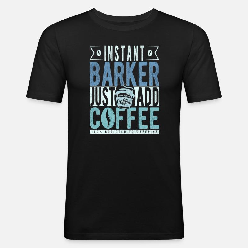 Buchalter Kaffee Spruch - Männer Slim Fit T-Shirt - Schwarz