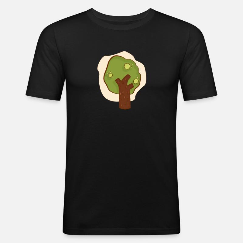 Baum - Männer Slim Fit T-Shirt - Schwarz