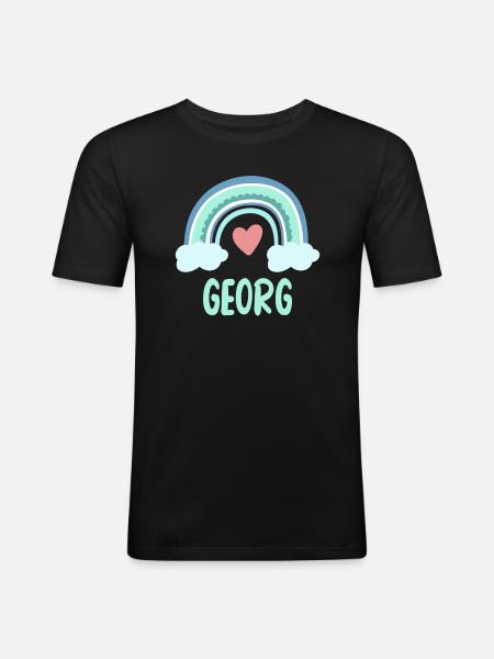 Georg Name Rainbow Baby - Men's Slim Fit T-Shirt - black