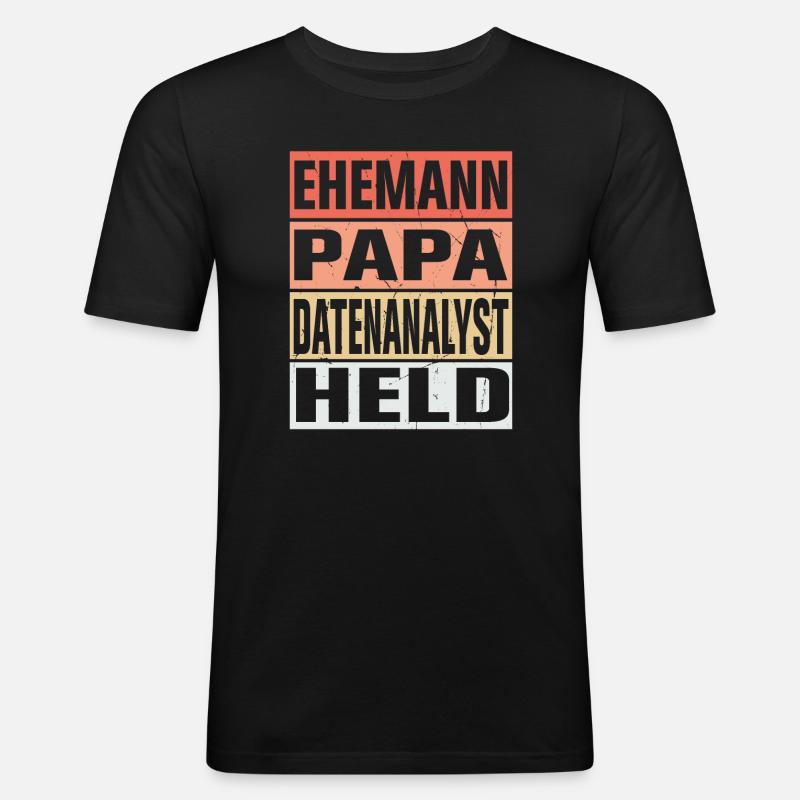 Datenanalyst Vater Ehemann Held - Männer Slim Fit T-Shirt - Schwarz