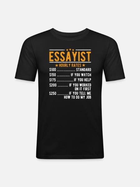 Essayist Hourly Wage - Men's Slim Fit T-Shirt - black