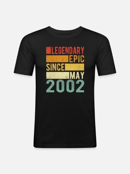 Birthday May 2002 Legendary epic - Men's Slim Fit T-Shirt - black