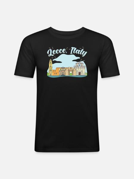 Lecce Italy Souvenir - Men's Slim Fit T-Shirt - black