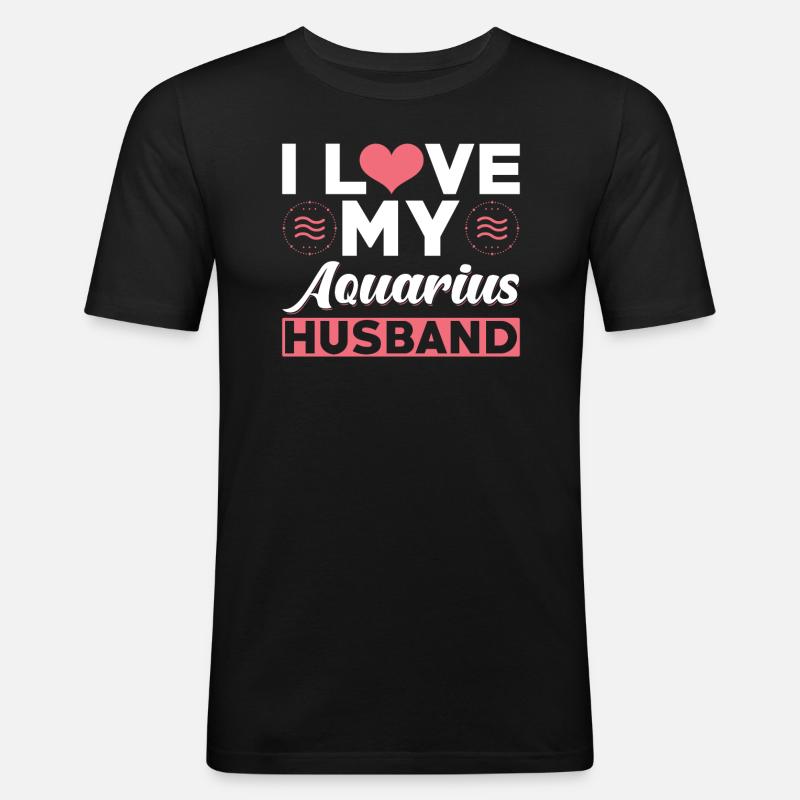 Ich Liebe meinen Wassermann Ehemann - Männer Slim Fit T-Shirt - Schwarz
