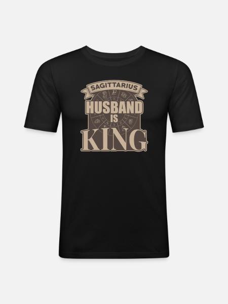 Sagittarius husband is king - Men's Slim Fit T-Shirt - black