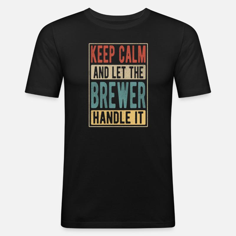 Brauer Retro Geschenk - Männer Slim Fit T-Shirt - Schwarz