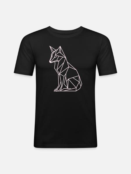 Lineart Polar Bear - Men's Slim Fit T-Shirt - black