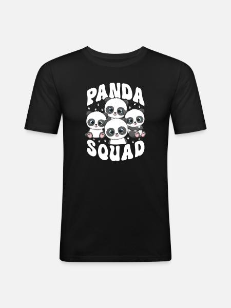 Panda Squad - Men's Slim Fit T-Shirt - black