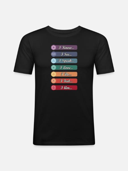 Yoga Chakra Symbols - Men's Slim Fit T-Shirt - black