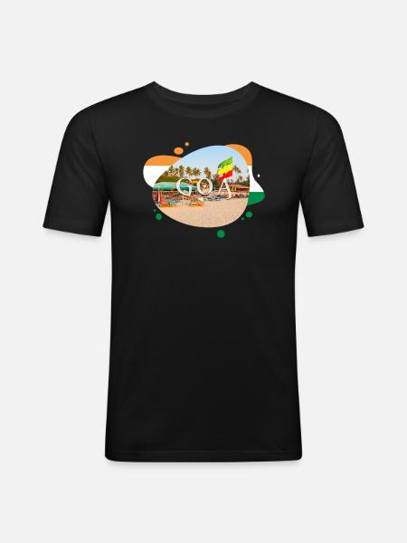 Goa Inde Souvenir - T-shirt près du corps Homme - noir