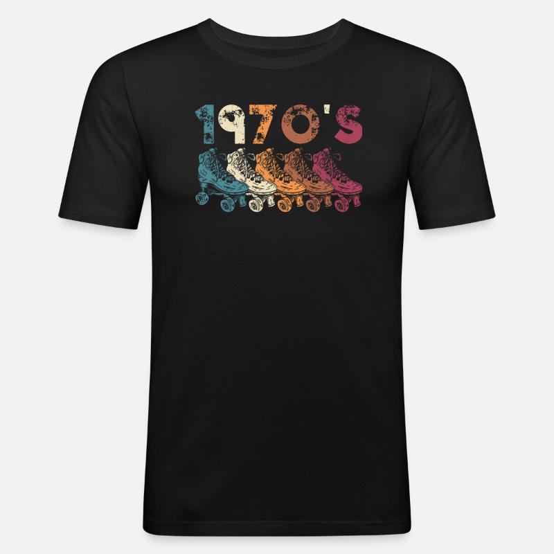 70s Rollerskate Rollerskating - Men's Slim Fit T-Shirt - black