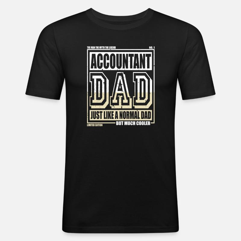 Buchhalter Papa Geschenk - Männer Slim Fit T-Shirt - Schwarz