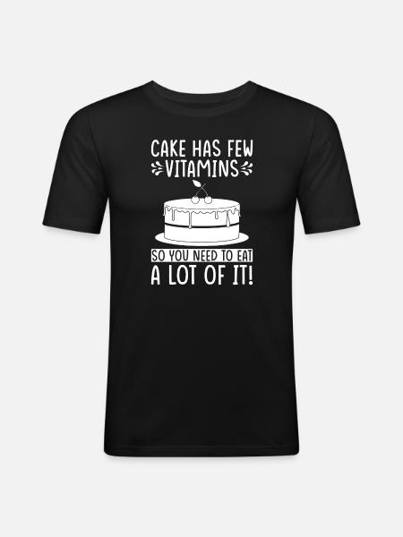 Cakes Funny Pies Love - Men's Slim Fit T-Shirt - black
