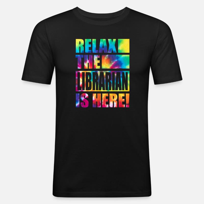 Librarian Lustiger Spruch - Männer Slim Fit T-Shirt - Schwarz