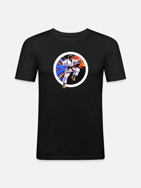 Karate Kampfkunst - Männer Slim Fit T-Shirt - Schwarz